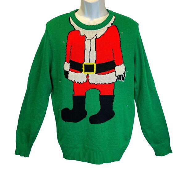 No Label Light Up Santa Suit Yourself Ugly Holiday Sweater Size Medium - Picture 1 of 4